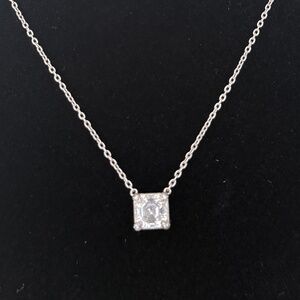 Judith Ripka Vintage CZ 2CTW Cushion Cut Solitaire Necklace